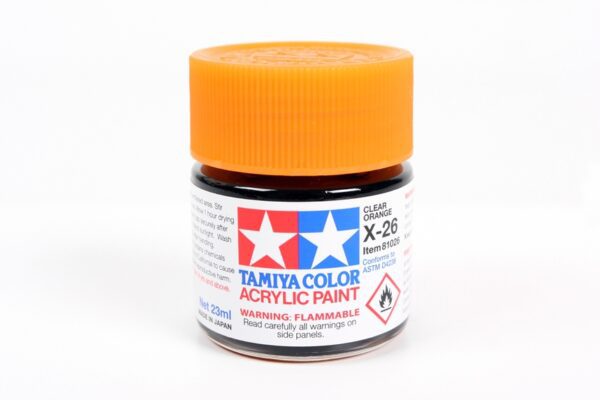 Tamiya X-26 Color Paint 1/3 oz. Bottle Clear Orange Mini