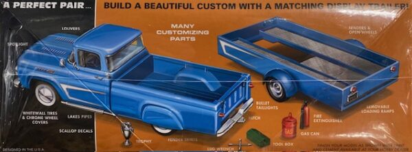 1960 Ford F-100 Pickup 3 in 1 kit with Full Trailer Included AMT - Image 2