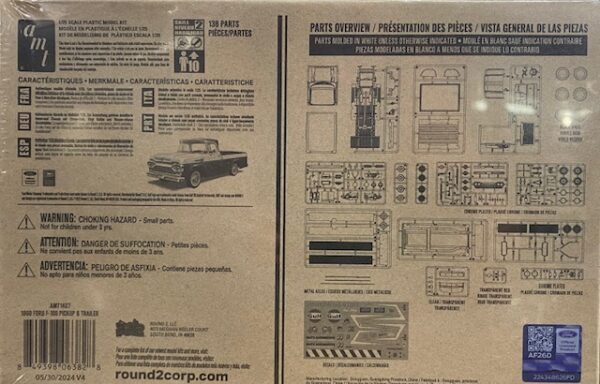 1960 Ford F-100 Pickup 3 in 1 kit with Full Trailer Included AMT - Image 4