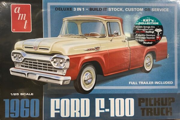 1960 Ford F-100 Pickup 3 in 1 kit with Full Trailer Included AMT